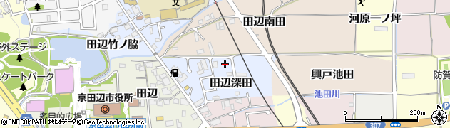 京都府京田辺市田辺深田周辺の地図