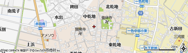 愛知県西尾市一色町味浜中乾地9周辺の地図