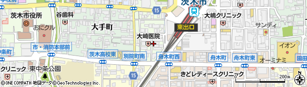 茨木市立　別院町自転車駐車場周辺の地図