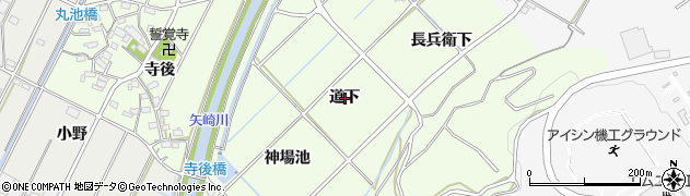 愛知県西尾市吉良町酒井道下周辺の地図