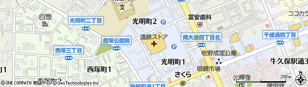 遠鉄ストア豊川店周辺の地図