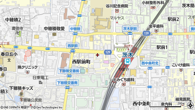 〒567-0032 大阪府茨木市西駅前町の地図