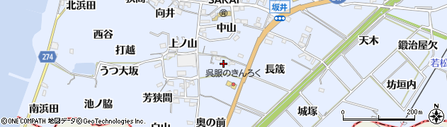愛知県常滑市坂井（藪下）周辺の地図