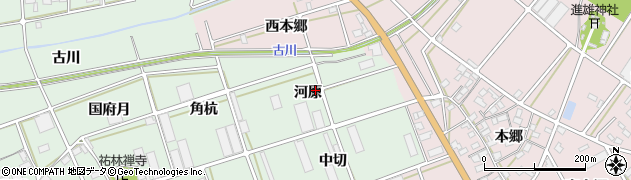 愛知県豊川市土筒町河原周辺の地図