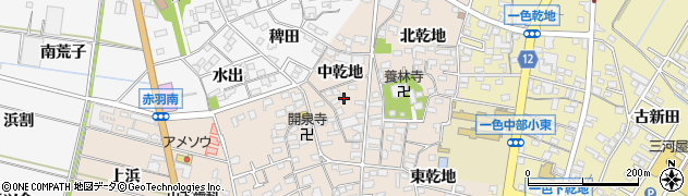 愛知県西尾市一色町味浜中乾地44周辺の地図