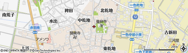 愛知県西尾市一色町味浜中乾地11-3周辺の地図