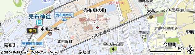 宝塚市障害者就業・生活支援センター・あとむ周辺の地図
