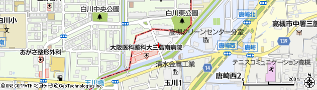 大阪府高槻市玉川新町周辺の地図