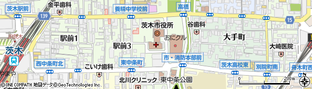 茨木市役所市民文化部　文化振興課周辺の地図