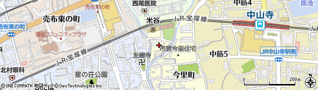 グループホームたのしい家 中山寺周辺の地図