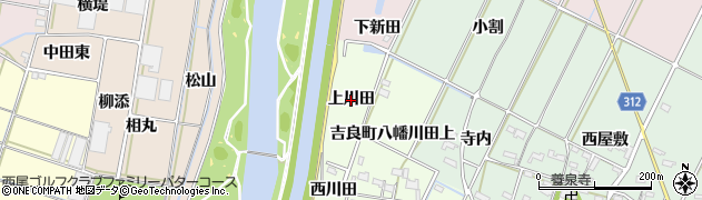 愛知県西尾市吉良町八幡川田（上川田）周辺の地図