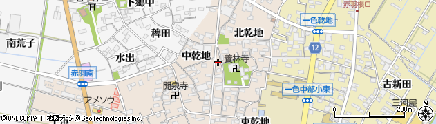 愛知県西尾市一色町味浜中乾地11-1周辺の地図