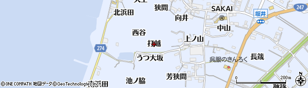 愛知県常滑市坂井（打越）周辺の地図