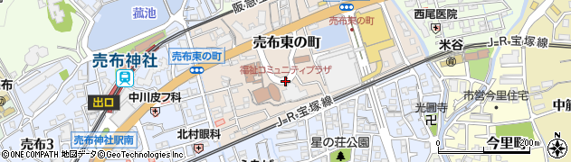 兵庫県宝塚市売布東の町周辺の地図