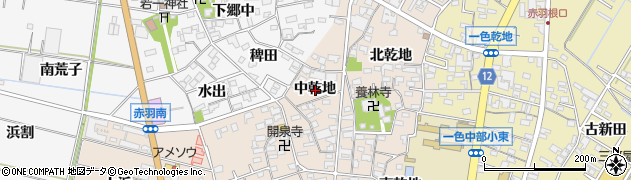 愛知県西尾市一色町味浜中乾地周辺の地図