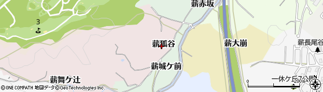 京都府京田辺市薪狐谷周辺の地図