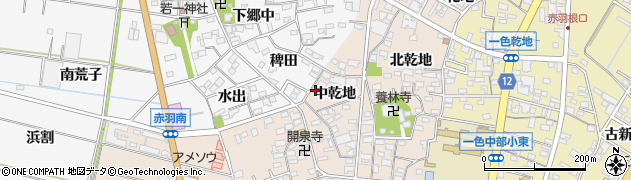 愛知県西尾市一色町味浜中乾地38周辺の地図