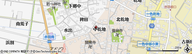 愛知県西尾市一色町味浜中乾地37周辺の地図