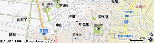 愛知県西尾市一色町赤羽稗田55周辺の地図