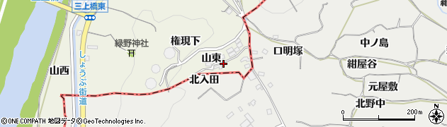 愛知県豊川市三上町山東周辺の地図