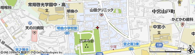 大阪府枚方市中宮西之町周辺の地図