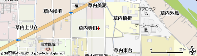 京都府京田辺市草内寺田周辺の地図
