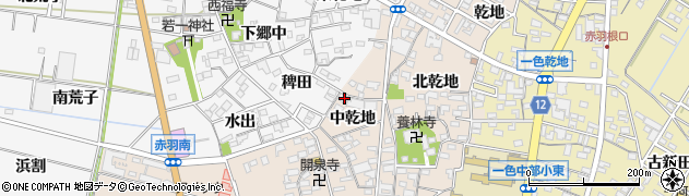 愛知県西尾市一色町味浜中乾地33周辺の地図