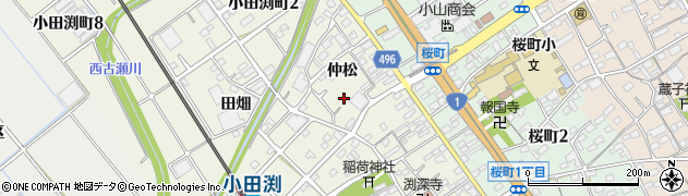 愛知県豊川市小田渕町周辺の地図