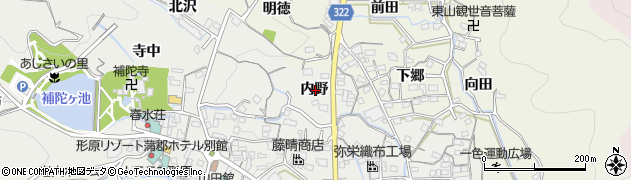 愛知県蒲郡市金平町内野周辺の地図