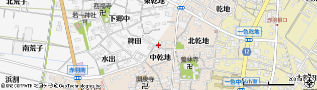 愛知県西尾市一色町味浜中乾地30周辺の地図