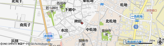 愛知県西尾市一色町赤羽稗田53周辺の地図