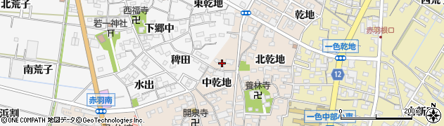 愛知県西尾市一色町味浜中乾地29周辺の地図