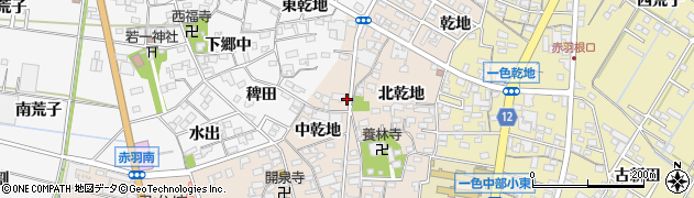 愛知県西尾市一色町味浜中乾地16周辺の地図