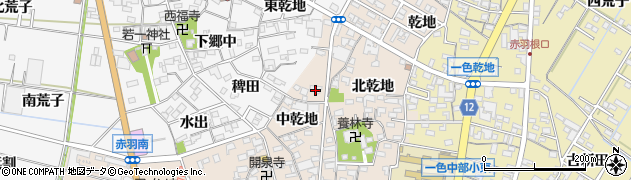 愛知県西尾市一色町味浜中乾地28周辺の地図
