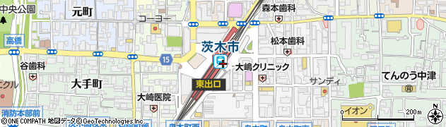 茨木市駅周辺の地図