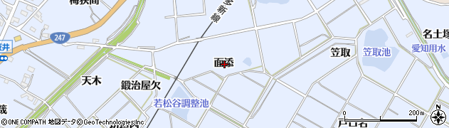 愛知県常滑市坂井面添周辺の地図