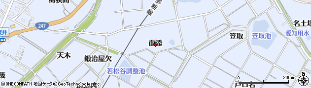 愛知県常滑市坂井（面添）周辺の地図