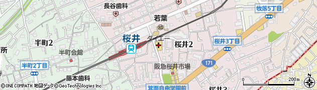 ダイエー桜井駅前店周辺の地図
