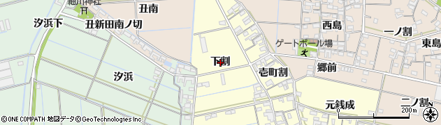 愛知県西尾市一色町中外沢（下割）周辺の地図