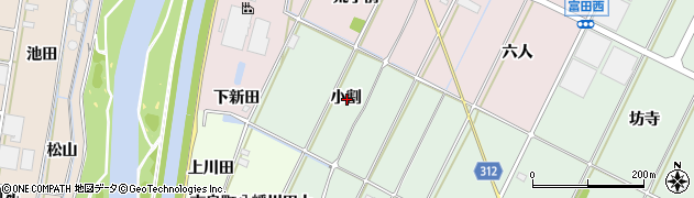 愛知県西尾市吉良町富田小割周辺の地図