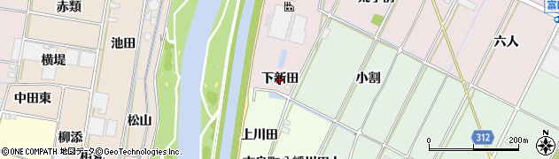 愛知県西尾市吉良町下横須賀（下新田）周辺の地図