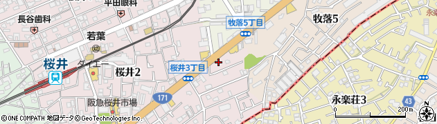株式会社新田本店　箕面営業所周辺の地図