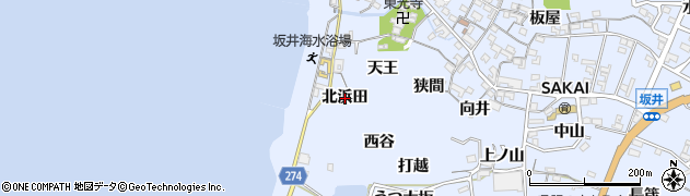 愛知県常滑市坂井（北浜田）周辺の地図