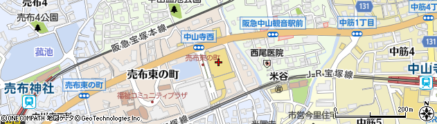 モバイルショップ　ダイエー宝塚中山店周辺の地図