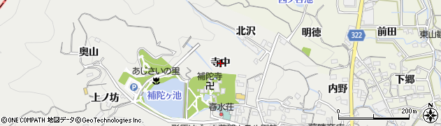 愛知県蒲郡市金平町（寺中）周辺の地図
