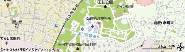 王仁公園プール周辺の地図