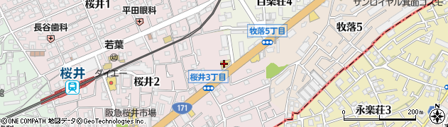 ＨｏｎｄａＣａｒｓ箕面桜井店周辺の地図