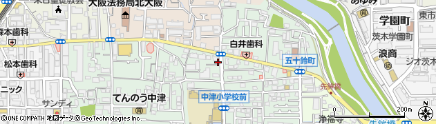ライゼボックス茨木中津町周辺の地図