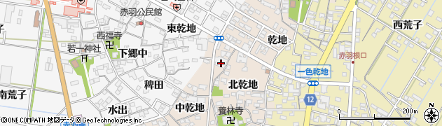 愛知県西尾市一色町味浜中乾地19周辺の地図