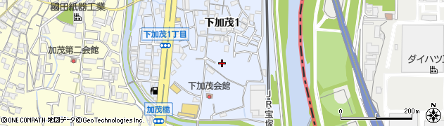 兵庫県川西市下加茂周辺の地図